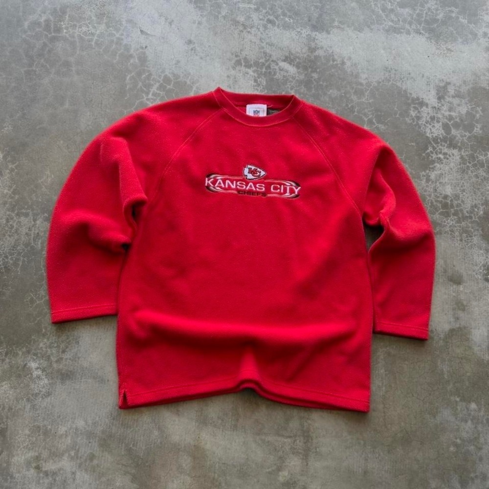 Vintage 90's Kansas City chiefs oversized fleece crewneck sweatshirt